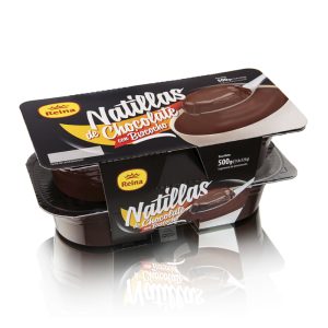 Natillas de chocolate con bizcocho