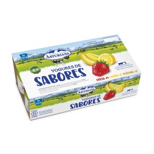 YOGURES ASTURIANA SABORES FRESA/PLATANO/LIMON PACK*8