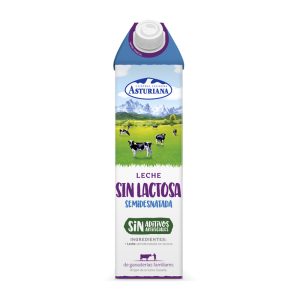 Leche semidesnatada sin lactosa 1L.