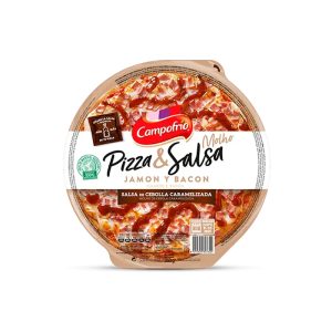 Pizza & Salsa Jamón y Bacon con Salsa de Cebolla Caramelizada CAMPOFRIO